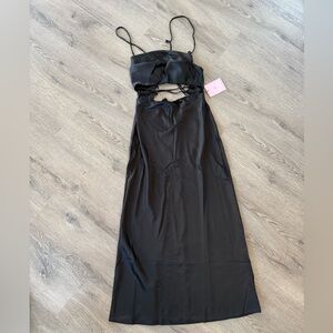 NWT Hello Molly black strappy tie dress